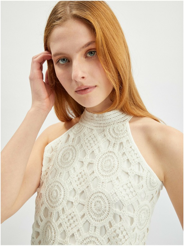 Orsay Krem ženski čipkast top ORSAY