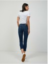 Orsay Temno modre skrajšane slim fit kavbojke ORSAY