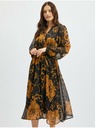 Orsay Rjavo-črna ženska cvetlična midi obleka ORSAY
