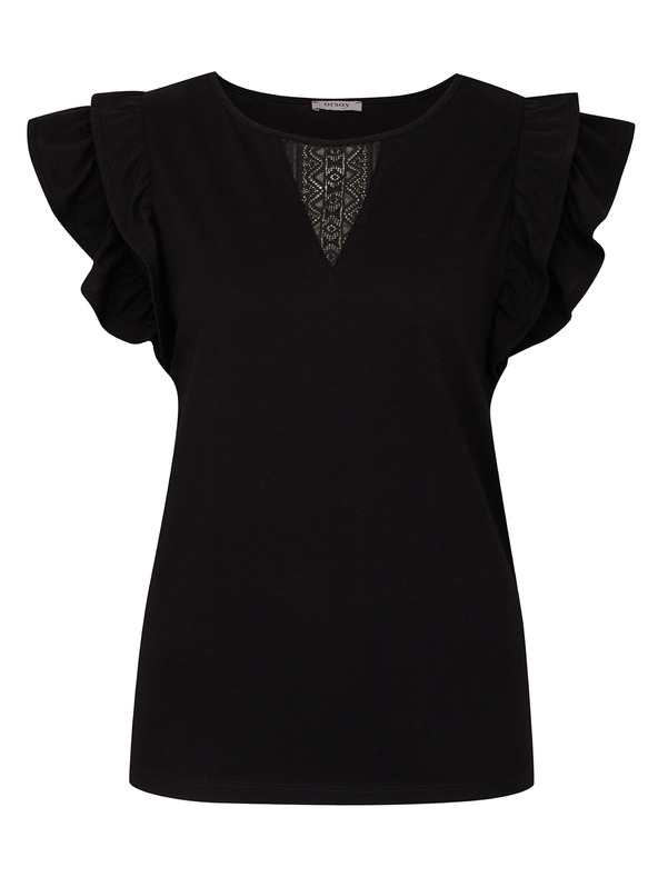 Orsay Črna ženska majica s kratkimi rokavi ORSAY