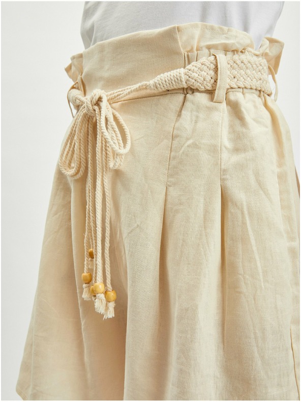 Orsay Bež ženske lanene kratke hlače ORSAY