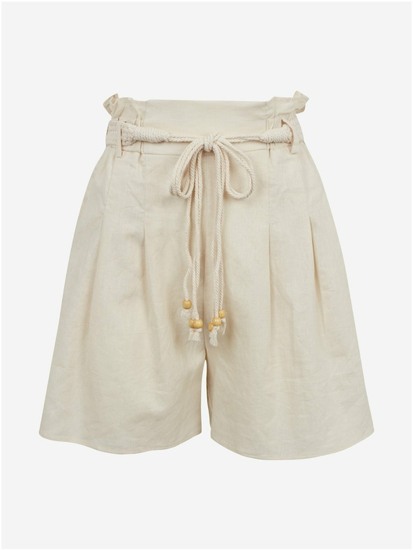 Orsay Bež ženske lanene kratke hlače ORSAY