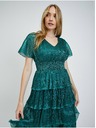 Orsay Zelena obleka z volančki ORSAY