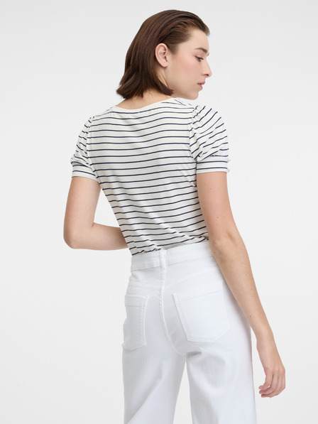 Orsay Kremasto prečno črtasto majico za ženske ORSAY