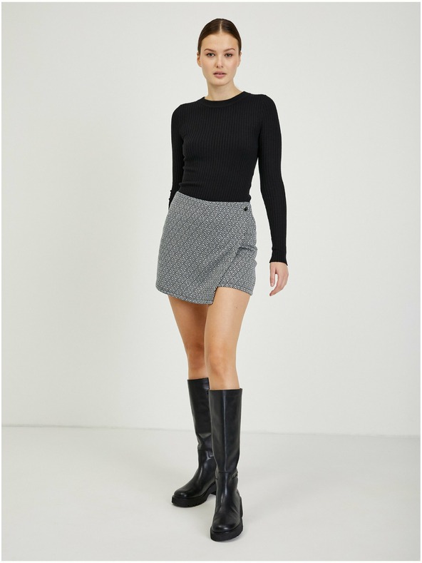 Orsay Črno žensko vzorčasto krilo/kratke hlače ORSAY