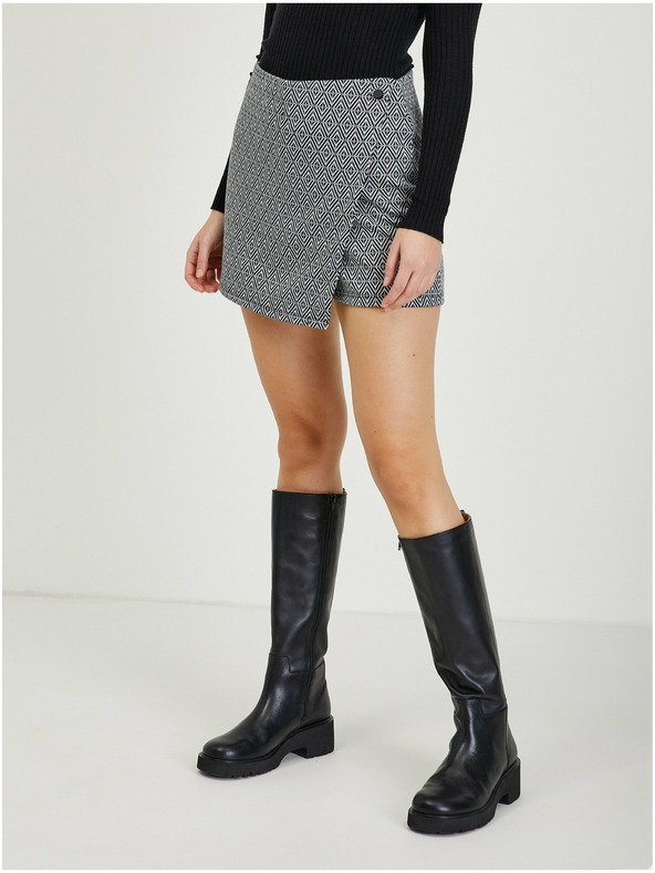 Orsay Črno žensko vzorčasto krilo/kratke hlače ORSAY