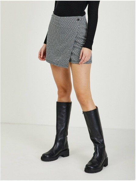 Orsay Črno žensko vzorčasto krilo/kratke hlače ORSAY