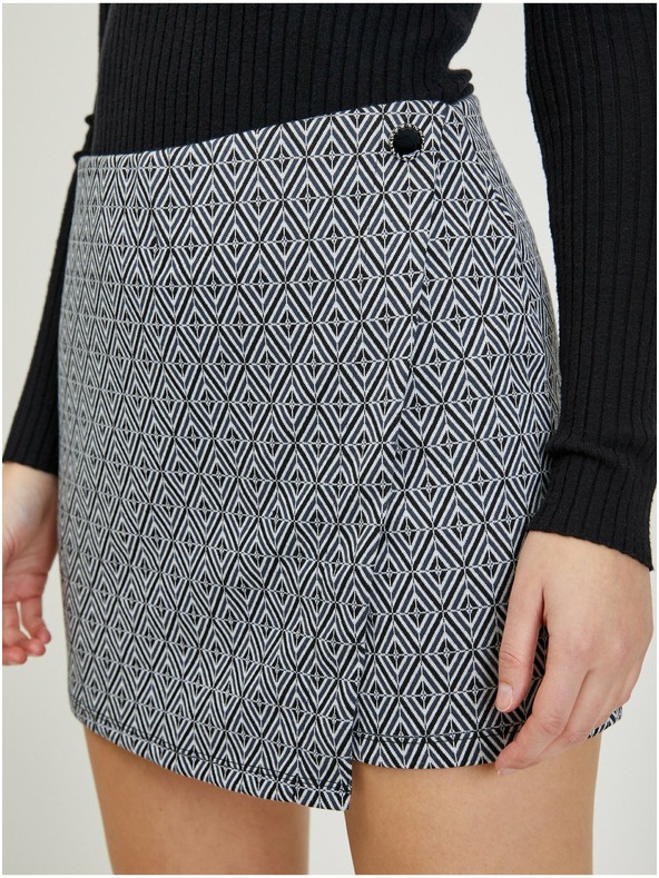 Orsay Črno žensko vzorčasto krilo/kratke hlače ORSAY