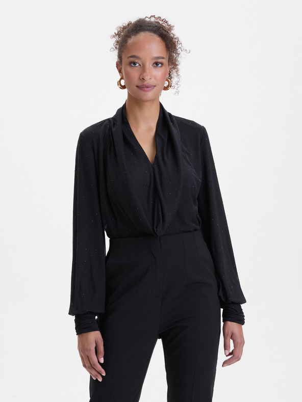 Orsay Črna ženska bluza z okrasnimi kamenčki ORSAY
