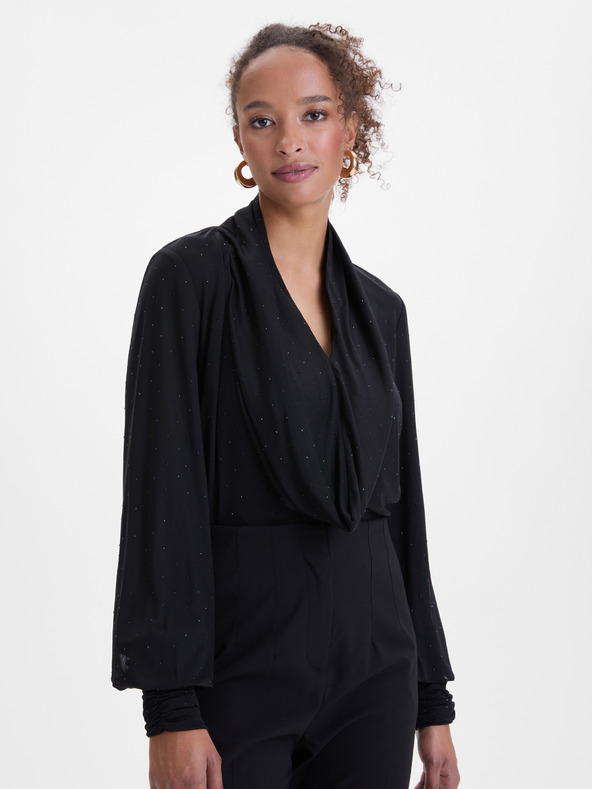 Orsay Črna ženska bluza z okrasnimi kamenčki ORSAY