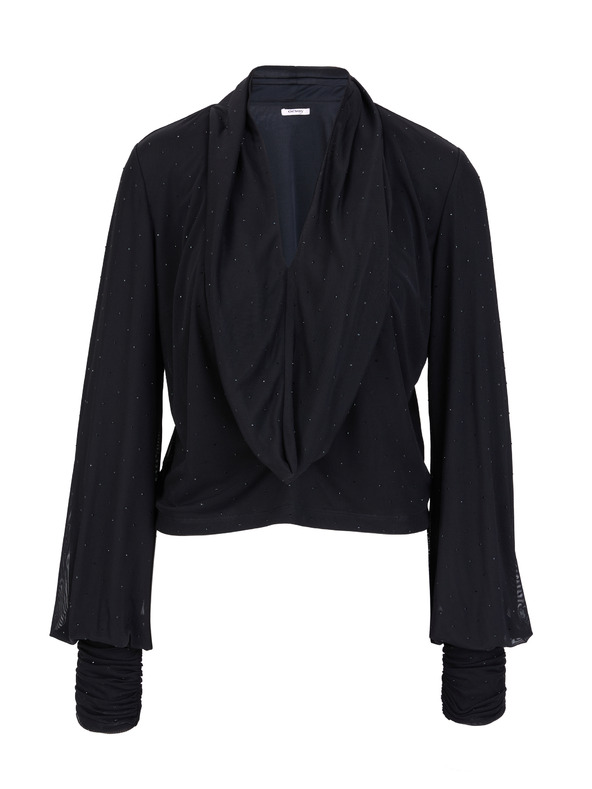 Orsay Črna ženska bluza z okrasnimi kamenčki ORSAY