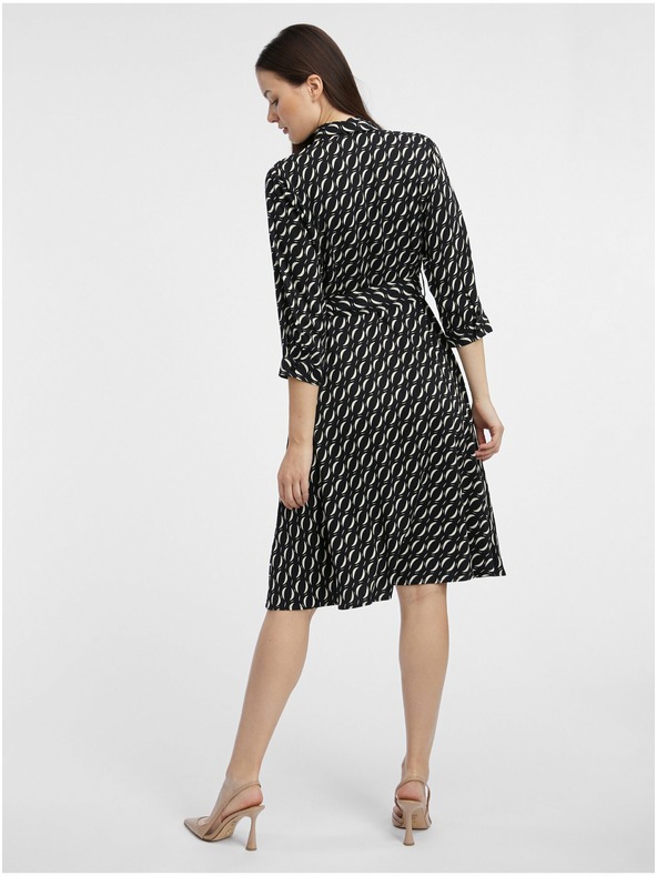 Orsay Črne vzorčaste ženske srajčne obleke ORSAY