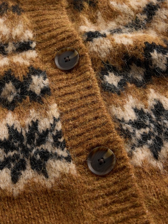 GAP Oversize kardigan Fair Isle z volno GAP