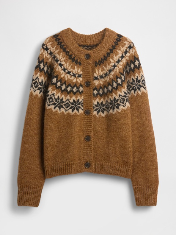 GAP Oversize kardigan Fair Isle z volno GAP