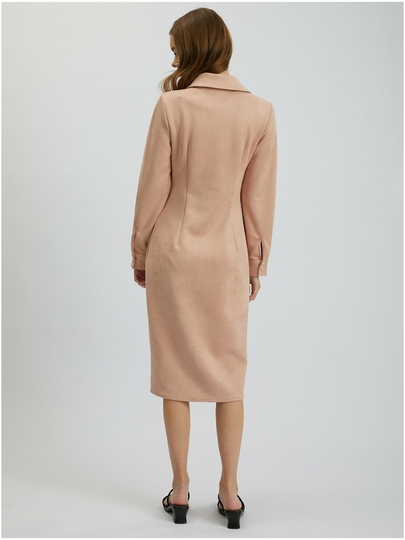 Orsay Svetlo rožnata ženska oprijeta obleka iz semiša ORSAY