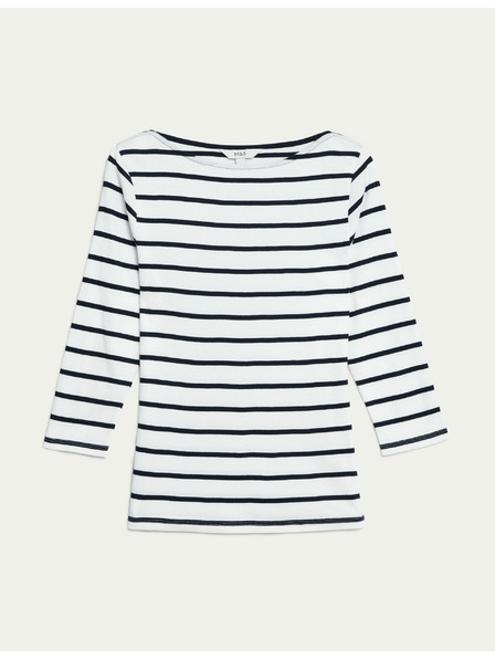 Marks & Spencer Črno-bela črtasta ženska majica Marks & Spencer