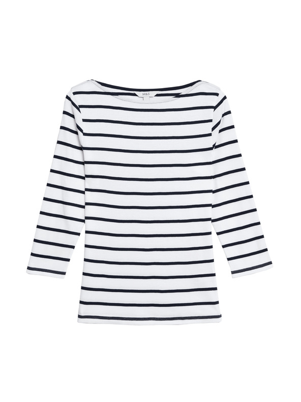 Marks & Spencer Črno-bela črtasta ženska majica Marks & Spencer