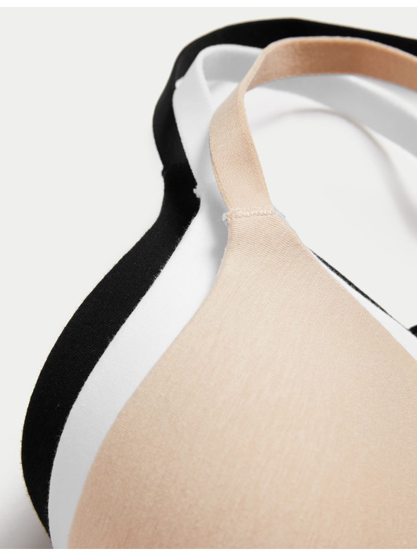 Marks & Spencer Komplet 3 navadnih nedrčkov s polnimi skodelicami in podložno žičko, velikost 4, velikost 4, s podložno žičko. A-E Marks & Spencer bež