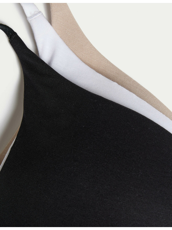 Marks & Spencer Komplet treh ženskih nedrčkov z naramnicami v bež, beli in črni barvi Marks & Spencer