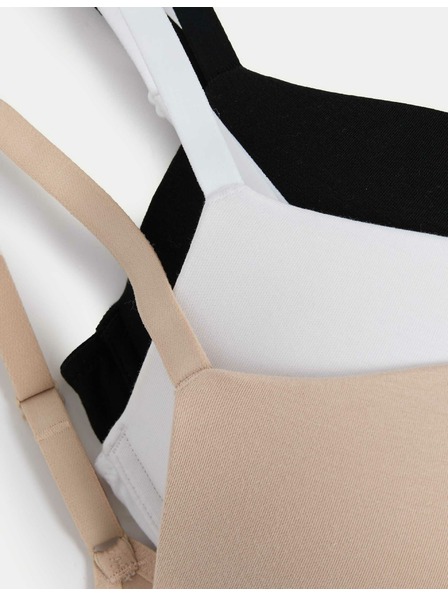 Marks & Spencer Marks & Spencer komplet treh ženskih push-up nedrčkov v bež, beli in črni barvi s spodnjim delom