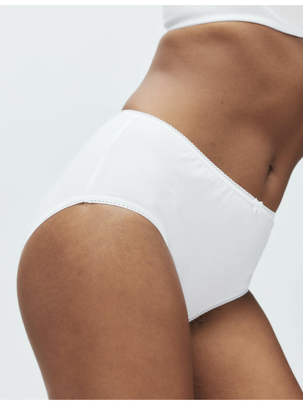 Marks & Spencer Bombažne midi hlačke z Lycro®, 5 kosov Marks & Spencer bele barve