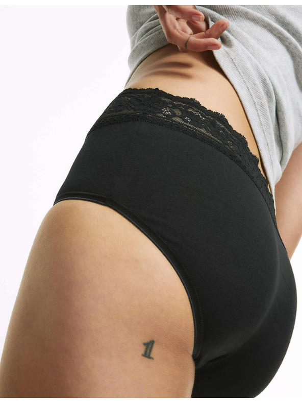 Marks & Spencer Čipkaste midi hlačke iz bombaža in lycre, 5 pakiranj Marks & Spencer črna