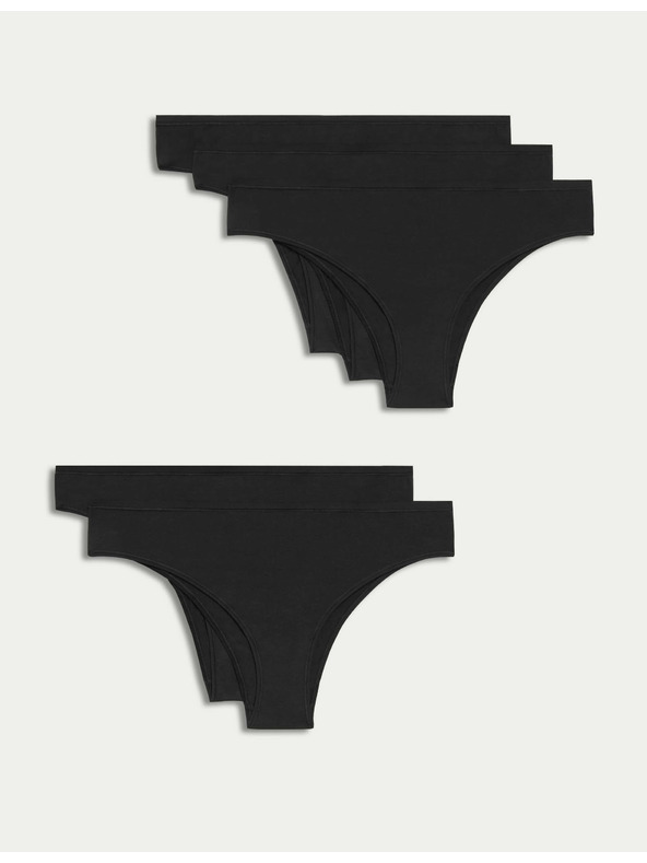 Marks & Spencer Brazilske modalne spodnjice, brez vidnega roba, 5 kosov v paketu Marks & Spencer črna