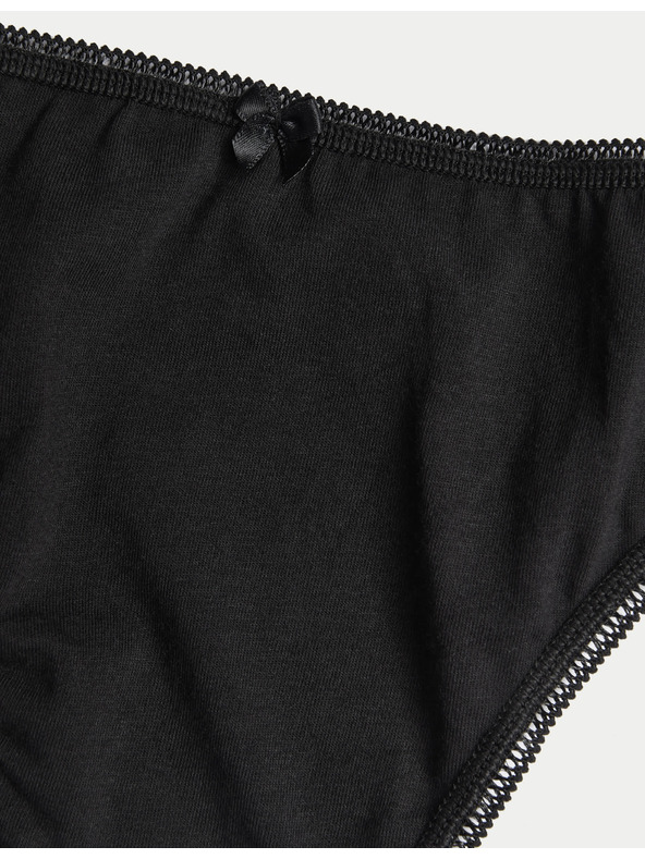 Marks & Spencer Hlačne nogavice iz bombaža in lycre® z visokim izrezom, 5 kosov v pakiranju Marks & Spencer črne barve