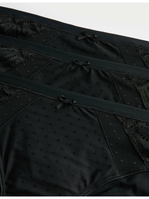 Marks & Spencer Amelia Bikini hlačke s čipko, 3 paketi Marks & Spencer Black