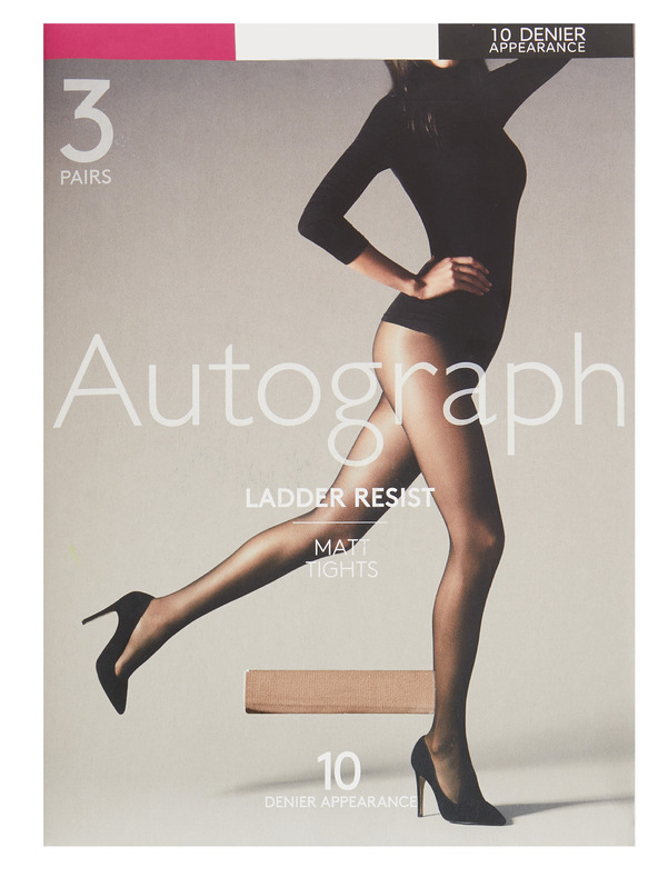 Marks & Spencer Trdne in mat nogavice 10 DEN, 3 kosi Marks & Spencer bež