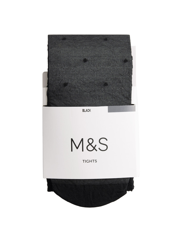 Marks & Spencer Črne ženske nogavice Marks & Spencer Sheer Polka Dot 20 DEN