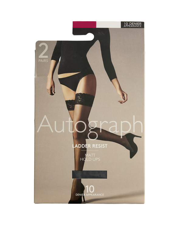 Marks & Spencer Komplet dveh parov ženskih mat nogavic iz samosvoje tkanine v črni barvi 10 DEN Marks & Spencer