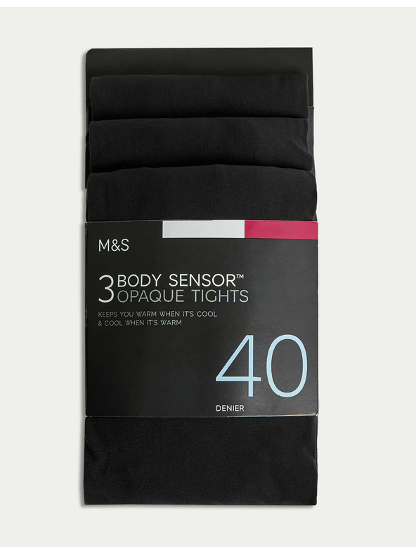 Marks & Spencer Komplet treh črnih nogavic Body Sensor™ 40 DEN Marks & Spencer