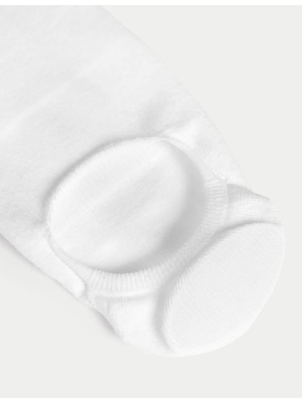 Marks & Spencer Nizke nogavice Marks & Spencer Cotton Trainer liner, komplet 4 parov bele barve