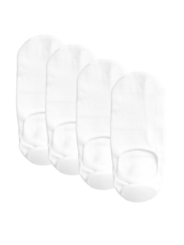 Marks & Spencer Nizke nogavice Marks & Spencer Cotton Trainer liner, komplet 4 parov bele barve