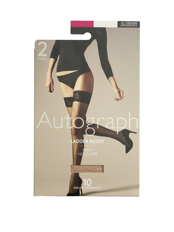 Marks & Spencer Komplet dveh parov ženskih mat samodržnih nogavic Marks & Spencer v telesni barvi 10 DEN