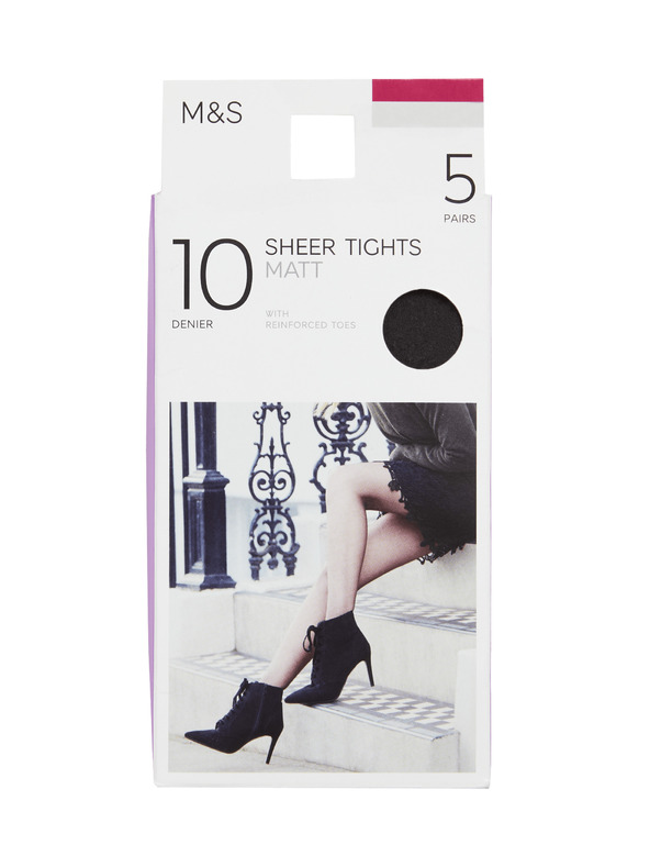 Marks & Spencer Temno sive ženske nogavice 10 DEN, 5 parov v pakiranju Marks & Spencer