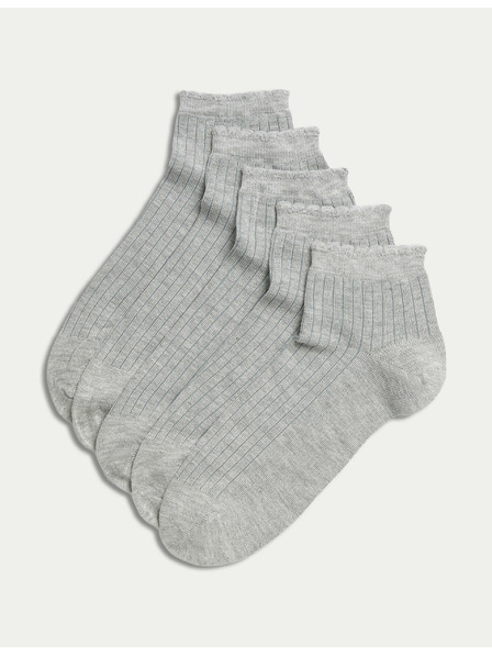 Marks & Spencer 5 parov brezšivnih gležnjarjev Marks & Spencer sive barve