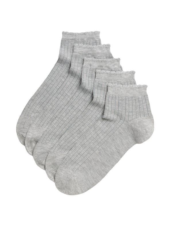 Marks & Spencer 5 parov brezšivnih gležnjarjev Marks & Spencer sive barve