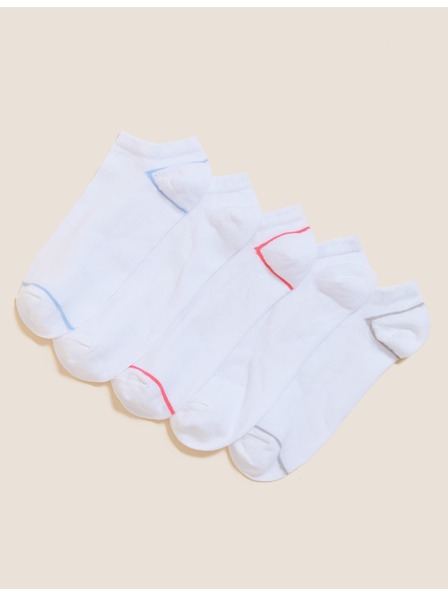 Marks & Spencer Komplet petih parov belih ženskih nogavic Marks & Spencer