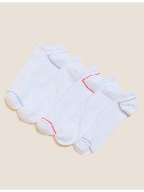 Marks & Spencer Komplet petih parov belih ženskih nogavic Marks & Spencer
