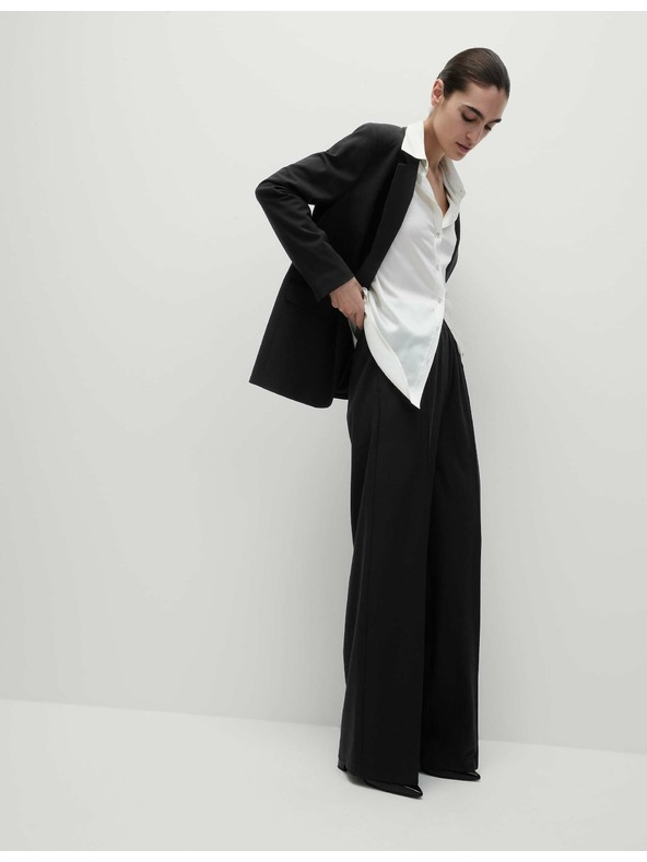 Marks & Spencer Črne ženske hlače s širokimi nogavicami Marks & Spencer