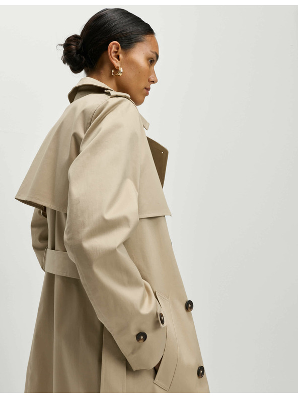 Marks & Spencer Bež ženski dolg plašč s pasom Marks & Spencer