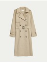 Marks & Spencer Bež ženski dolg plašč s pasom Marks & Spencer