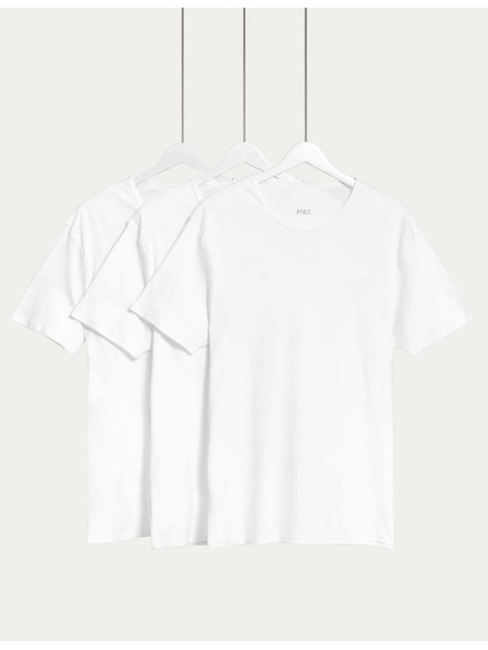 Marks & Spencer Komplet treh belih moških majic Marks & Spencer