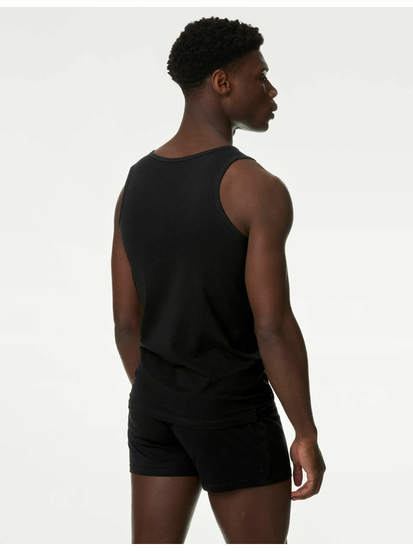 Marks & Spencer Komplet treh moških osnovnih majic v črni barvi s tehnologijo Cool & Fresh™ Marks & Spencer