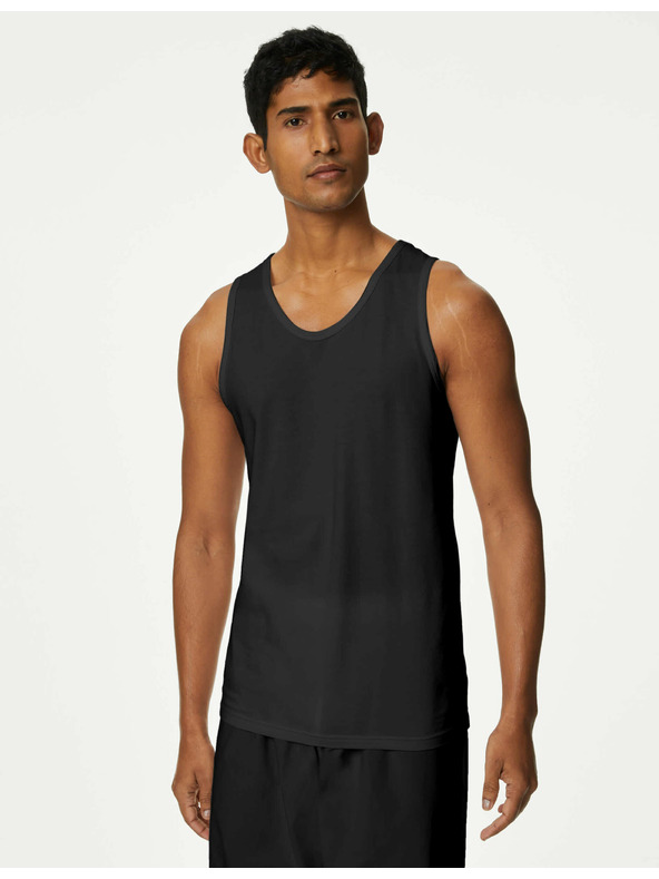 Marks & Spencer Komplet treh moških osnovnih majic v črni barvi s tehnologijo Cool & Fresh™ Marks & Spencer