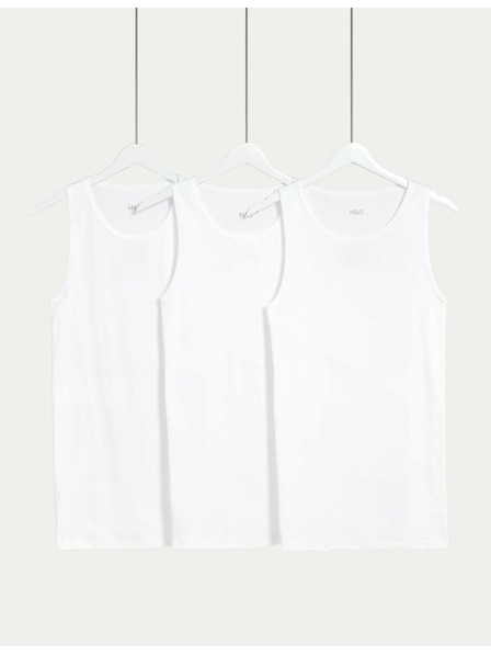 Marks & Spencer Komplet treh belih moških majic Marks & Spencer