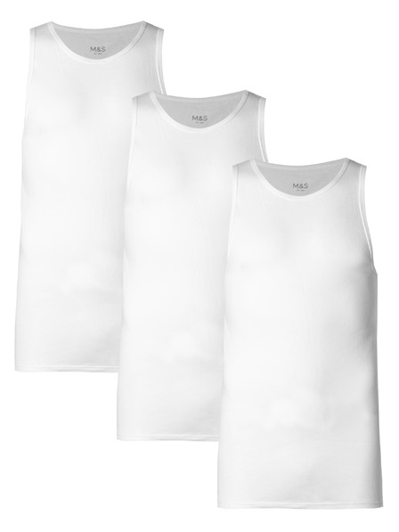 Marks & Spencer Komplet treh belih moških majic Marks & Spencer