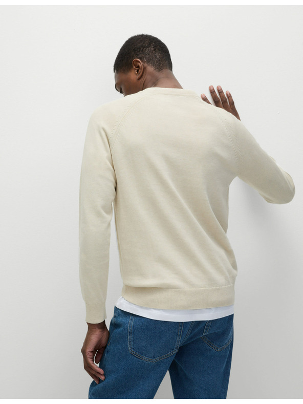 Marks & Spencer Čisti bombažni pulover z vratom Marks & Spencer zunaj bele barve